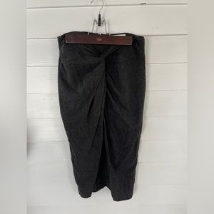 Charcoal Ruched Waist Zara Midi Skirt